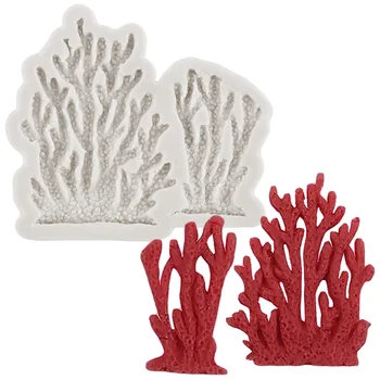 Форма для помадки в морской тематике Коралловые Силиконовые формы Для конфет, шоколада, Пасты Инструменты для украшения торта
