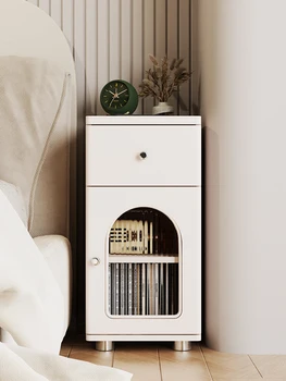 Французский кремовый ветер ультраузкая прикроватная тумбочка 30 см мини-спальня мини-прикроватная тумбочка белый ультраузкий щелевой шкаф