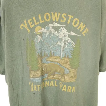 Футболка Йеллоустонского национального парка Vintage Y2K Buffalo Bison Nature Animal Mens Размера 3XL
