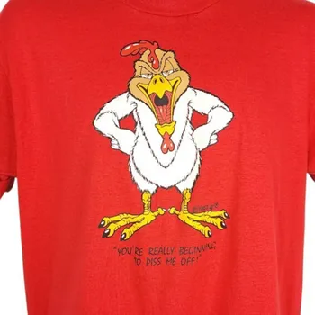 Футболка с петухом и курицей Винтаж 80-х, забавный грубый юмор, шутка, Сделано в США, Мужской размер Средний