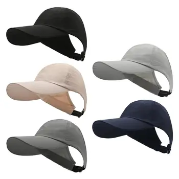 Хлопковая шляпа с конским хвостом, регулируемая, быстросохнущая, с отверстием для конского хвоста, Солнцезащитная шляпа, Полые кепки, женские