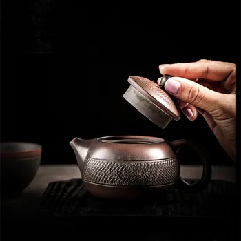 Цзяньшуй Фиолетовый Керамический Горшок Керамический Чайник Кунг-Фу Чайник Ручной Работы Чайник Для Приготовления Чая Чайный Набор Маленький Чайник Наборы Для Заваривания Чайной Воды 3