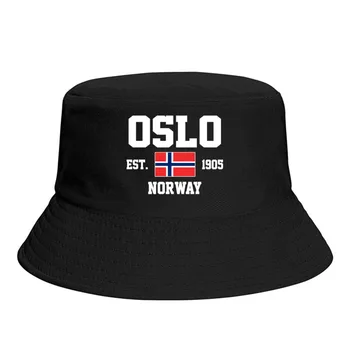 Шляпы-ведра Норвегия EST.1905 Осло Эмблема Флаг Солнцезащитный козырек Прохладные летние рыбацкие кепки Рыболовная шляпа