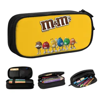Шоколадные мультяшные конфеты в виде бобов, пеналы для девочек и мальчиков, Большая коробка для ручек, сумка для канцелярских принадлежностей