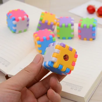 1 шт. креативные кубики Kawaii, точилка для карандашей, канцелярские принадлежности, Школьные принадлежности для офиса, Новинка, детский подарочный куб, забавная игрушка 3