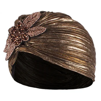 1 шт. шляпа-тюрбан в стиле благородного золотого тиснения, изысканная женская шляпа-тюрбан