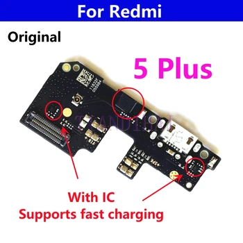 100% Оригинальная новинка для Xiaomi RedMi 5 Plus, USB-порт для зарядки, гибкий кабель, док-станция, запчасти для ремонта платы