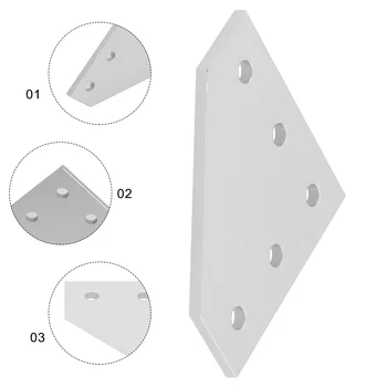 1шт 5 отверстий 90-градусный соединительный щиток Угловой L-образный угловой кронштейн без резьбового соединения Для фурнитуры из алюминиевого профиля 2020 года выпуска