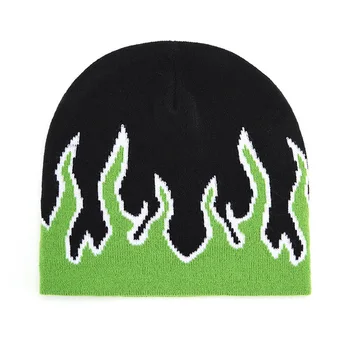 2023 Новая Зимняя вязаная шапка на Хэллоуин, Мужской пуловер с уличным пламенем в стиле хип-хоп, Капот, Шапочки для верховой езды, Шапки с дикими полями 1
