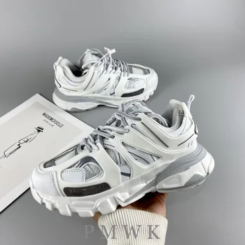 2023 Новые белые массивные кроссовки для женщин, мужчин, пар, Дизайнерская спортивная обувь, Осенние модные кроссовки для бега, Дышащие женские кроссовки 4