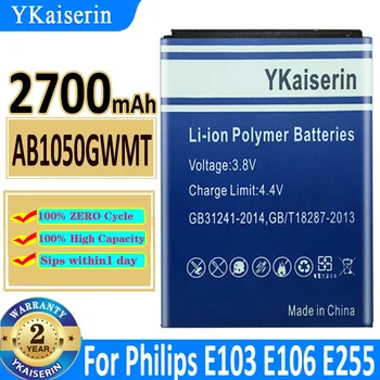 2700 мАч YKaiserin Аккумулятор AB1050GWMT Для Philips E103 E106 E255 Bateria