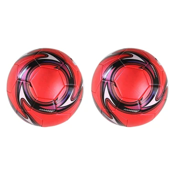 2X Профессиональный футбольный мяч Размер 5 Официальный футбольный тренировочный футбольный мяч для соревнований по футболу на открытом воздухе Красный