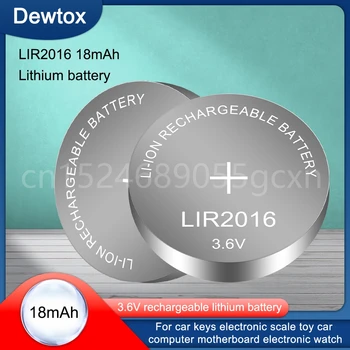 3,6 V LIR2016 Литий-ионная Аккумуляторная батарея 18mAH Li-ion button coin cell замена для CR2016 CR 2016