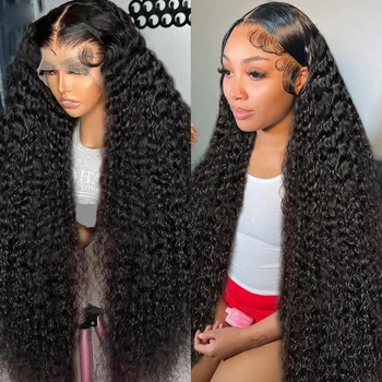 30-дюймовые волнистые кружевные фронтальные парики 13x6 HD с глубокой волной, кружевной Фронтальный парик 13x4, кружевные парики из человеческих волос для женщин в продаже