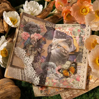 30 листов в упаковке Материал серии Cat бумага для садового ретро-коллажа cat ledger материал базовой бумаги Блокнот для заметок 6 типов