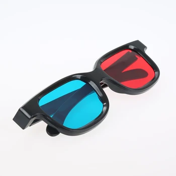 3D-очки в черной оправе, красные, синие, для домашнего кинотеатра С эффектом погружения В трехмерный фильм с анаглифами, игровая DVD-видеозапись, подарочные очки в рубчик 5