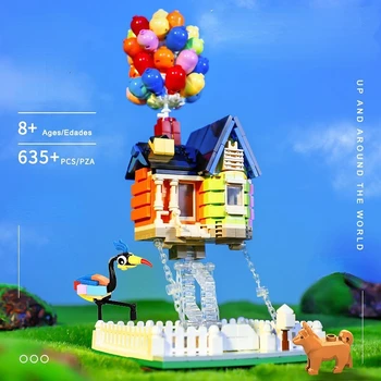 653 Шт Плавающий Дом на воздушном шаре Строительные блоки с рисунком аниме Воздушный шар Кирпичи Игрушка для подарка ребенку на День рождения