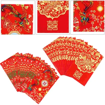 80 Шт Китайских подарков в виде денежных конвертов, модные свадебные денежные конверты, подарки для невесты, Мини-красный конверт, индивидуальные Красные денежные пакеты