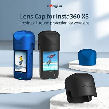 aMagisn Для экшн-камеры Insta360 X3 Силиконовая крышка объектива, липкая защита объектива, защитный чехол для тела Insta 360 one X3 0