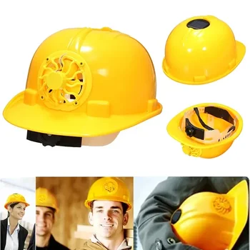 ANPWOO Новый Дизайн Регулируемый 0,3 Вт PE Защитный Шлем На Солнечной Энергии С Жесткой Вентилируемой Шляпой-Кепкой с Охлаждающим Вентилятором Желтый