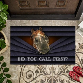 CLOOCL Did You Call First Horse Doormat Фланелевый нескользящий коврик с принтом, впитывающий ковер для ванной комнаты, спальни, крыльца, прямая поставка 1