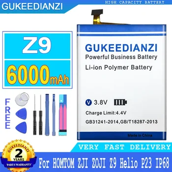 GUKEEDIANZI-Сменный Аккумулятор Z 9, 6000 мАч для HOMTOM для ZJI для ZOJI Z9 Helio P23 IP68 Водонепроницаемый Аккумулятор, Подарочные Инструменты 0