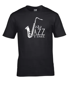 Jazz time saxaphone Lounge Подарок Забавная музыкальная мужская футболка ОТ S до 5XL