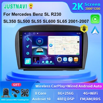 JUSTNAVI 2K Экран Для Mercedes Benz SL R230 SL350 SL500 SL55 SL600 SL65 2001-2007 Android Автомобильное Радио Мультимедиа GPS Навигация