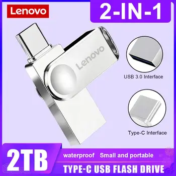 Lenovo 2 В 1 OTG USB Флэш-Накопитель Для iPhone USB Memory Stick Мобильный USB 3,0 Флэш-диск 2 ТБ 1 ТБ 128 ГБ USB3.0 Двойной Флешки