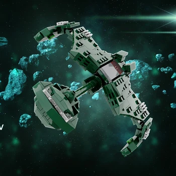 Moc Klingon D7 Battle Cruiser Строительные Блоки Фильмы Космический Поход Военный Корабль DIY Кирпичи Взрослый Ребенок Образовательный Подарок Игрушка Модель Самолета