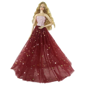 NK 1 шт. Свадебное платье с рисунком кукольного звездного неба и королевское вечернее платье для куклы Барби Для кукольных аксессуаров DIY Toy