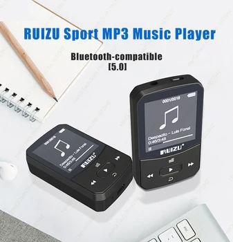 RUIZU X52 Спортивный Bluetooth MP3-Плеер С Зажимом 8 ГБ 16 ГБ Мини-Музыкальный Видеоплеер Поддержка FM-Рекордера Шагомер Электронная книга TF SD-Карта 1
