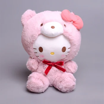 Sanrio Melody Cinnamoroll Hello Kt Kuromi Kawaii около 20 см Высококачественная Сидящая Плюшевая Игрушка Кукла Подарки для Подруг Детей 5