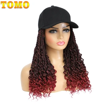 TOMO 14-дюймовый Короткий Сенегальский парик-кепка, женская Повседневная Регулируемая Бейсбольная кепка с вьющимися волосами, вязаная крючком, Парик для женщин, вечеринка 4