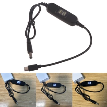 USB C до 5,5x2,1 мм Кабель питания с регулируемым напряжением 2 В-12 В для светодиодного вентилятора T21A 2