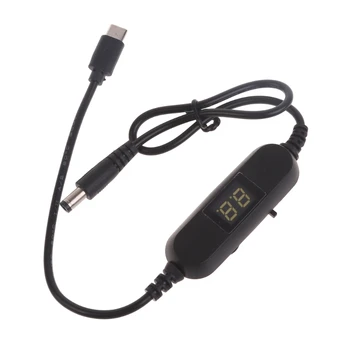USB C до 5,5x2,1 мм Кабель питания с регулируемым напряжением 2 В-12 В для светодиодного вентилятора T21A 4