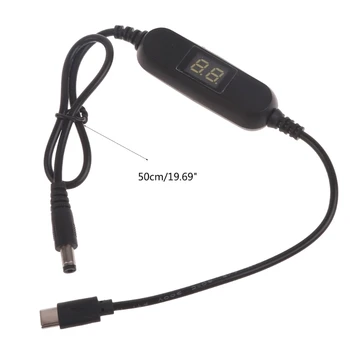 USB C до 5,5x2,1 мм Кабель питания с регулируемым напряжением 2 В-12 В для светодиодного вентилятора T21A 5