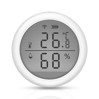 Wifi Умный термометр-гигрометр Беспроводной датчик температуры и влажности Работает с Tuya Alexa Google Assistant для дома