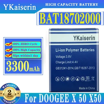 YKaiserin Для DOOGEE X50 Замена аккумулятора BAT18702000 3300 мАч Литий-ионный Резервный Аккумулятор Большой Емкости Для DOOGEE X50 Batterij