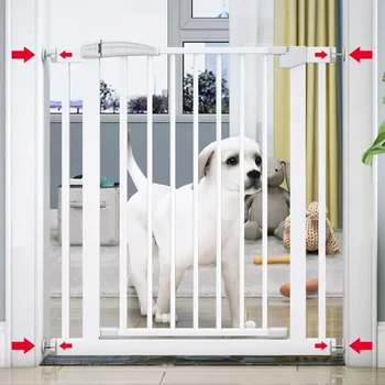 Автоматически закрывающиеся ворота для забора для собак, Защитная дверь для домашних животных, Защитное ограждение для детей, Защитные ворота для детей, Простая установка без сверления
