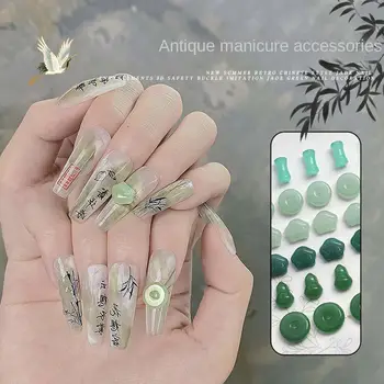 Аксессуары для маникюра с пряжкой из тыквы, украшения для ногтей, Нефритовые Стразы для ногтей, 3D Дрели для нейл-арта, китайские украшения для ногтей 1