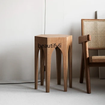 Арочный столик, угловой столик из массива дерева с шестигранным многоугольником, Скандинавское ретро