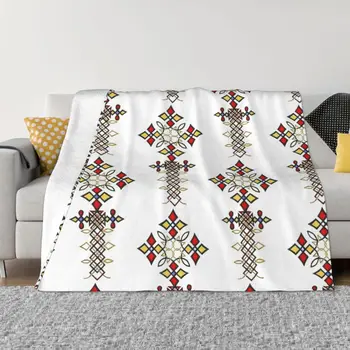 Африканское искусство, Эфиопское одеяло с крестом, Фланель, Всесезонные Дышащие Легкие Тонкие одеяла для постельного белья, диванное одеяло