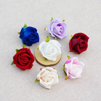 Бархатный бутон розы, имитирующий цветок, свадебный цветок на запястье, свадебный ручной торт, декоративная головка цветка