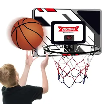 Баскетбольное кольцо для детей в помещении с автоматическим подсчетом очков Детское баскетбольное кольцо в помещении, баскетбольное кольцо в дверной комнате, мини-кольцо с мячом