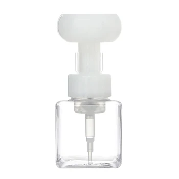 Бутылка для пенящегося мыла для рук в форме цветка Прозрачные бутылки многоразового использования объемом 250 мл 1