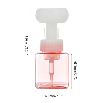 Бутылка для пенящегося мыла для рук в форме цветка Прозрачные бутылки многоразового использования объемом 250 мл 5