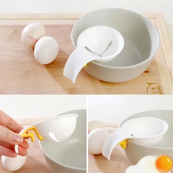 Бытовой Сепаратор для яиц Мини-пищевой Безопасный Кухонный инструмент Удобный Разделитель Ручной фильтр Многофункциональная ручка Застряла 2