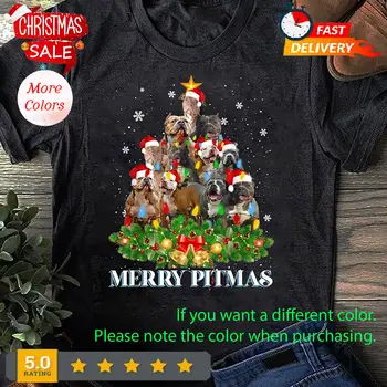 Веселый рождественский свитер с собакой Питбуль, футболка с уродливыми рождественскими собаками - подарок для собаки