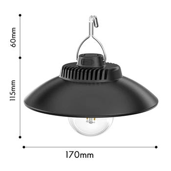 Водонепроницаемый походный фонарь USB Type-C для зарядки, лампа для палатки с крючками для сада на открытом воздухе, желтый Свет 3